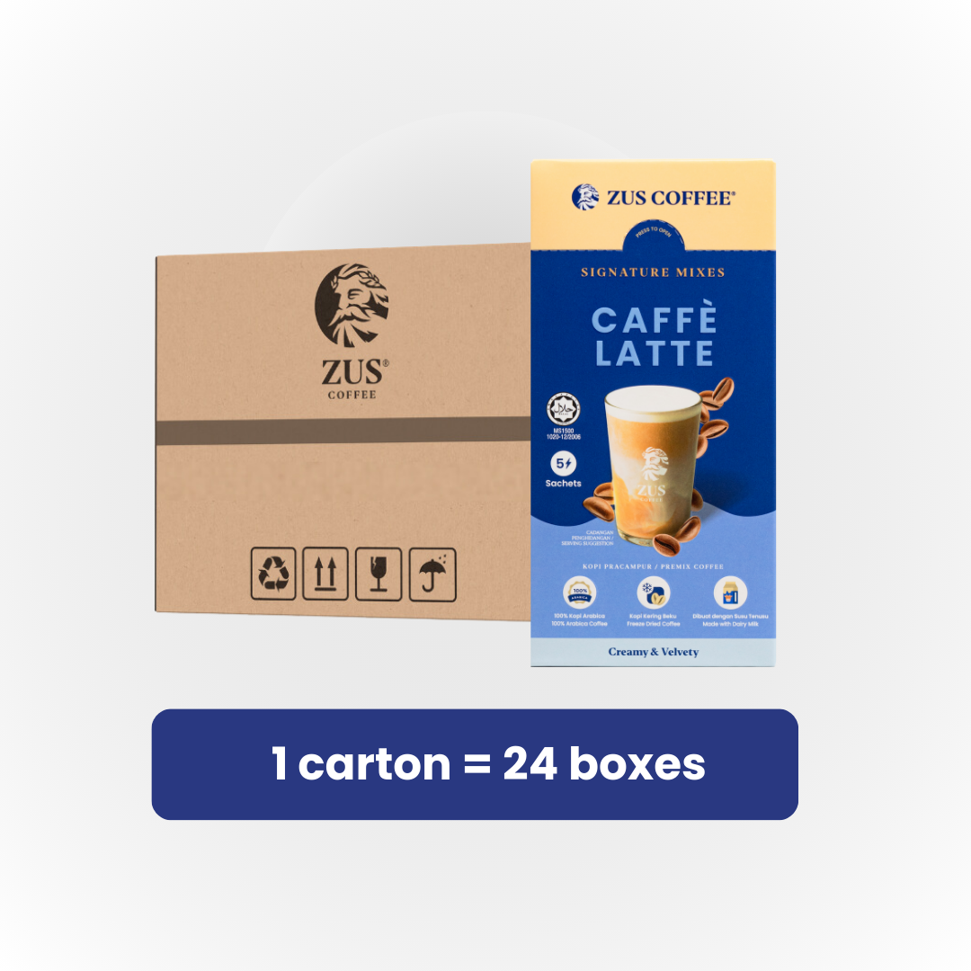 ZUS Signature Mixes Coffee - Caffè Latte - 1 carton x 24 boxes