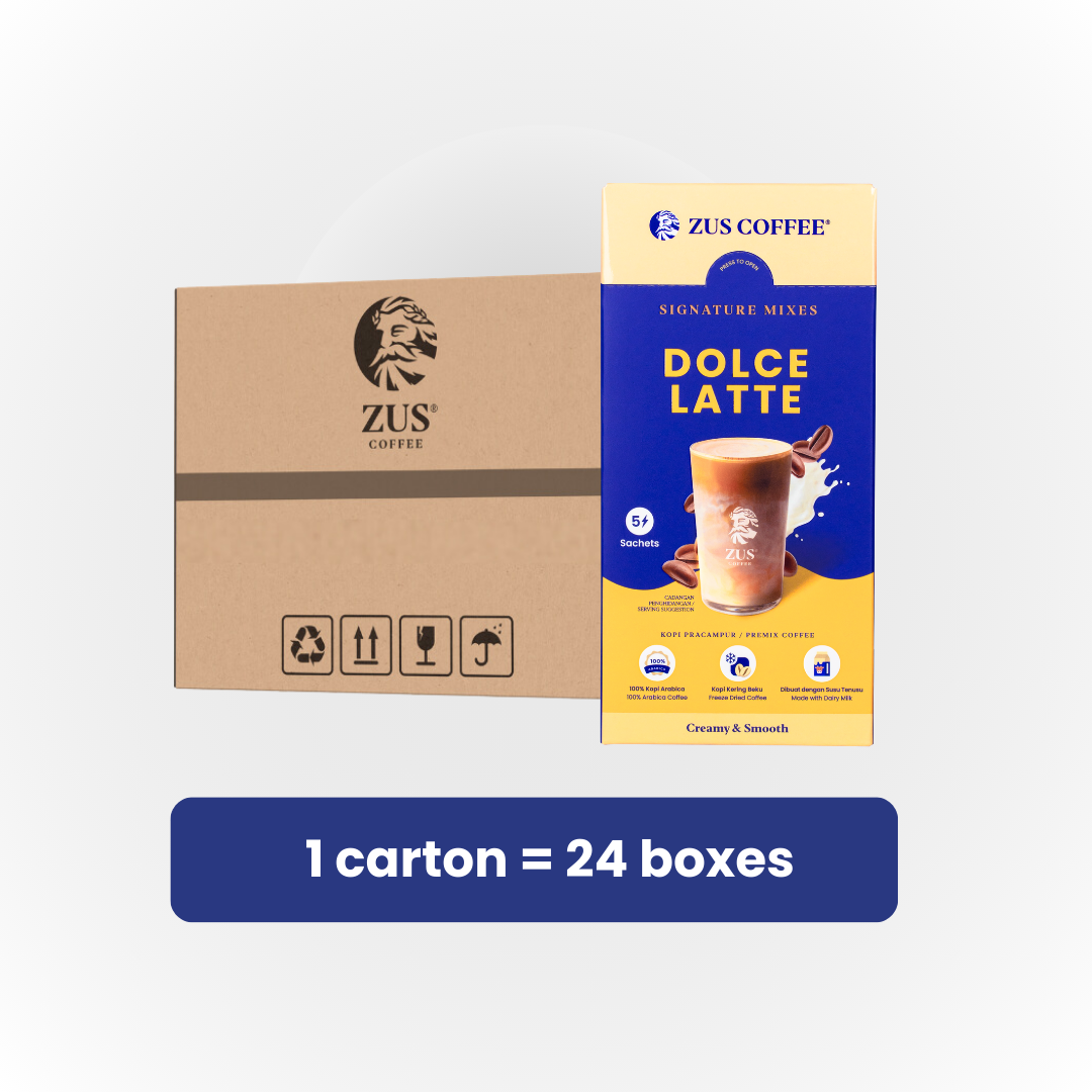 ZUS Signature Mixes Coffee - Dolce Latte - 1 carton x 24 boxes