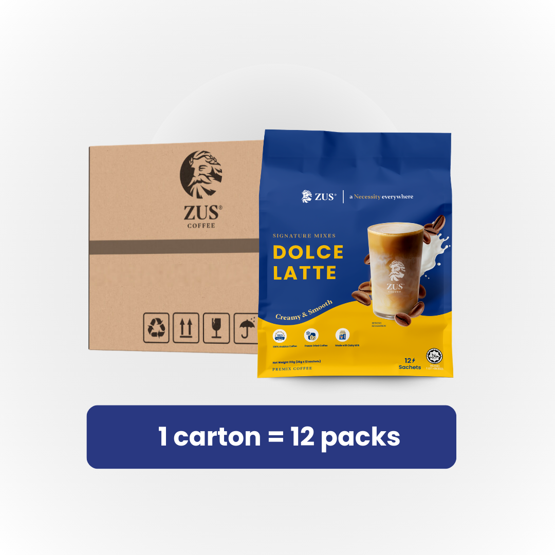 ZUS Signature Mixes Coffee - Dolce Latte - 1 carton x 12 packs