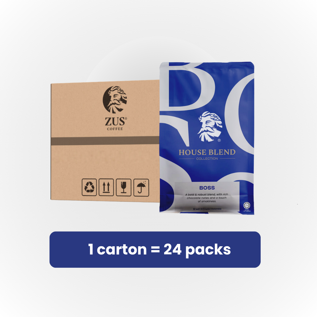ZUS Signature Roasted Whole Bean Coffee - Boss Blend - 1 carton x 24 packs